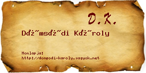 Dömsödi Károly névjegykártya